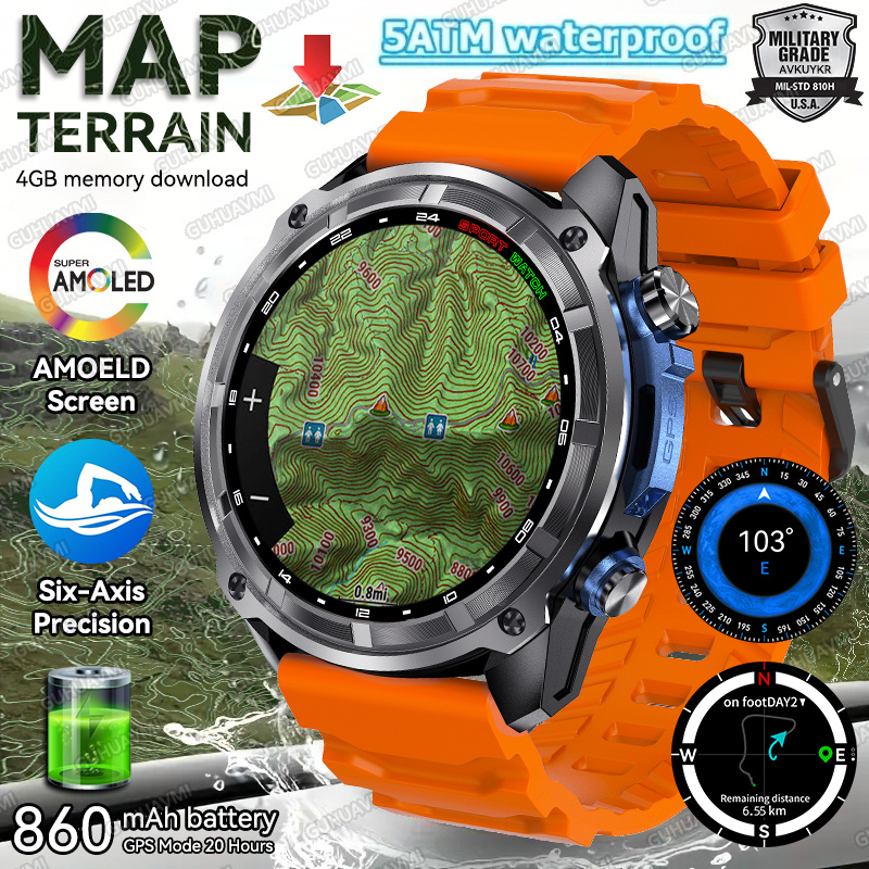 Gps Running Watch - 2025 Yeni Arazi Haritası GPS Akıllı
