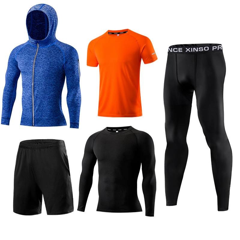 Running Gear Quick Dry - 5 Parça Erkek Spor Giyim Seti