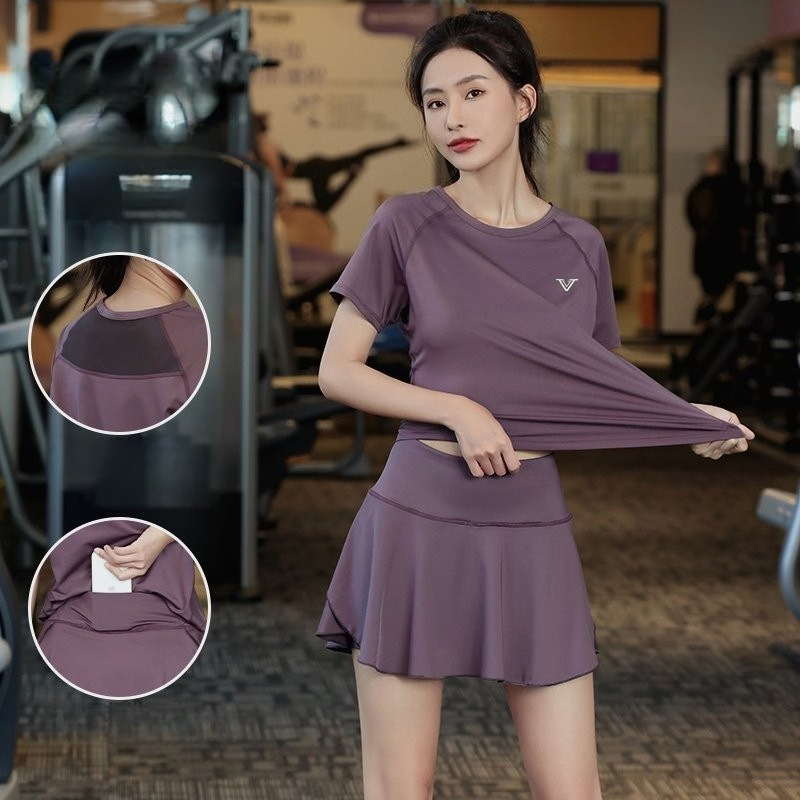 Running Gear Quick Dry - Kadın Koşu Takımları Kısa Kollu Fileli